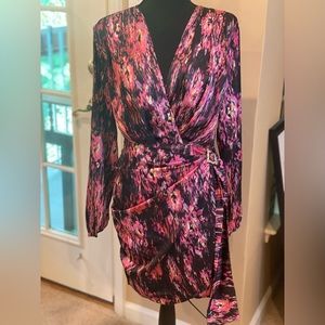 WAYF Long Sleeve Wrap Mini Dress